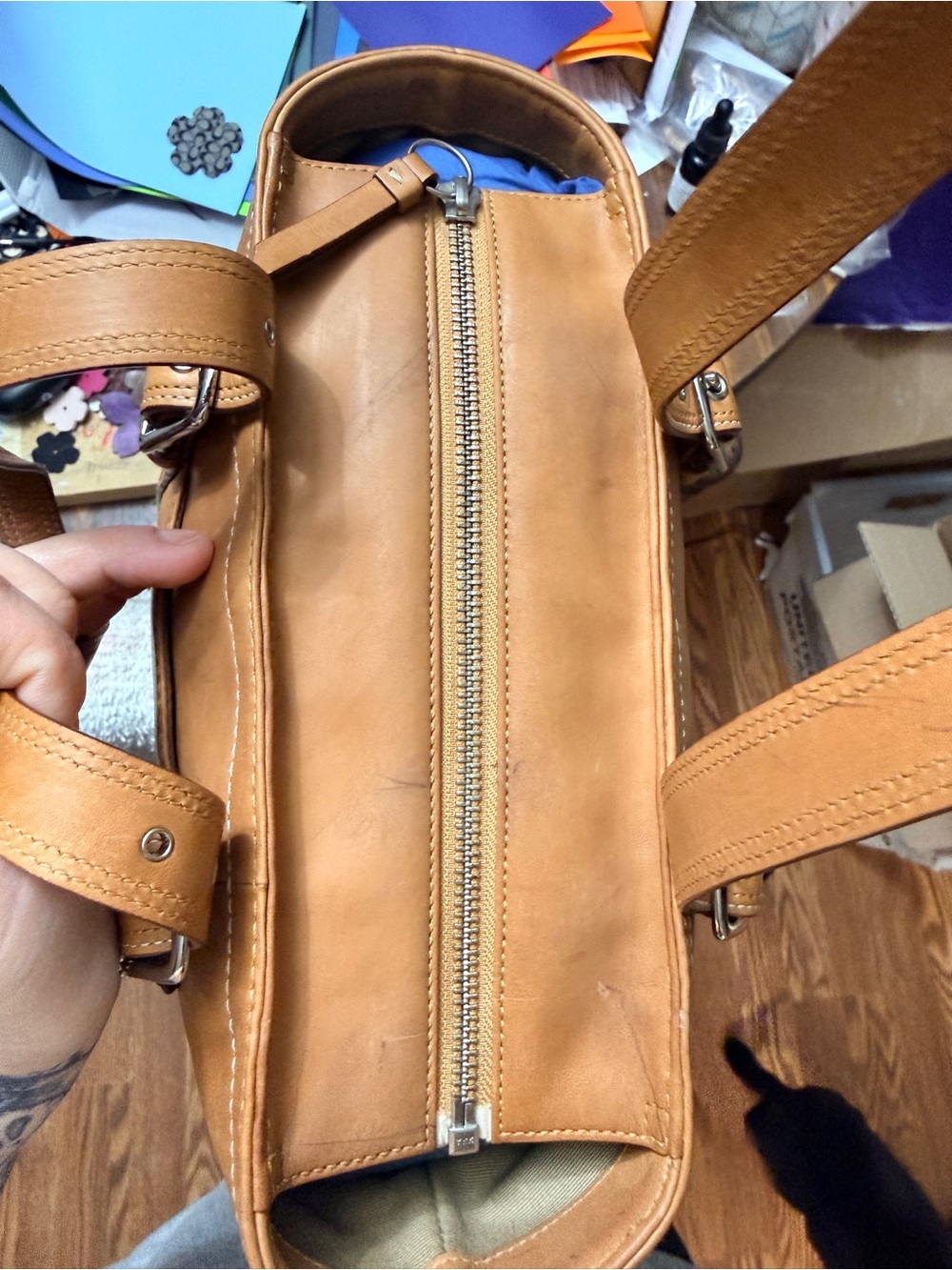 Coach vtg Hamptons Leather Carryall Tote - Picture 7 of 12